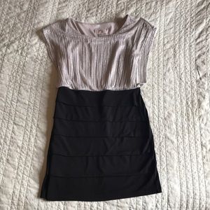 Size L Silver and Black Dress